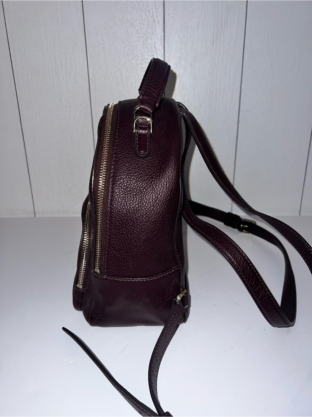 kate spade Mini Pebbled Leather Backpack in Burgundy - Picture 4 of 9